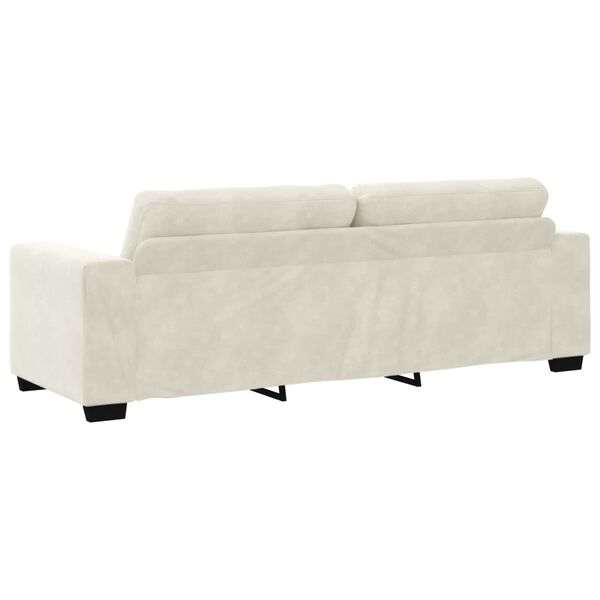 vidaXL Sofa 180cm Cream Poly velvet
