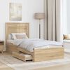 vidaXL Bed Frame with Headboard Sonoma Oak 90 x 200 cm Engineered Wood