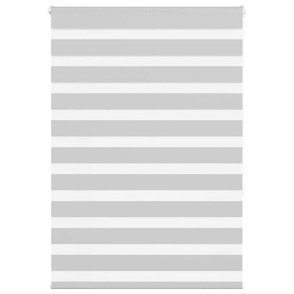 vidaXL Zebra Blind Light Grey 105x150 cm Fabric Width 100.9 cm Polyester