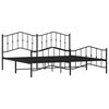 vidaXL Metal Bed Frame without Mattress with Footboard&nbsp;Black 193x203cm