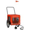 vidaXL Pet Bike Trailer Orange and Black Oxford Fabric and Iron