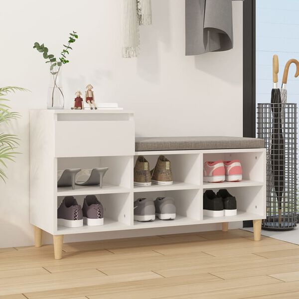 vidaXL Shoe Cabinet White 102x36x60 cm Engineered Wood