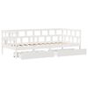 vidaXL Daybed with Drawers without Mattress White 90x200 cm Solid Wood