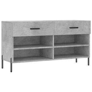 vidaXL Shoe Bench Concrete Grey 102x35x55 cm Engineered Wood