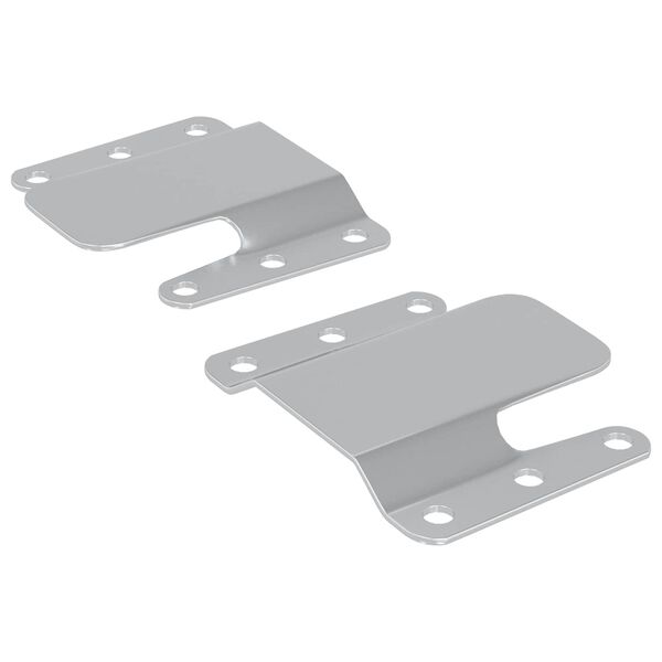 vidaXL Flush Mount Bracket 2 pcs Silver 75 x 66 x 1.4 mm Steel
