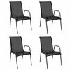 vidaXL Garden Chairs 4 pcs Steel and Textilene Black