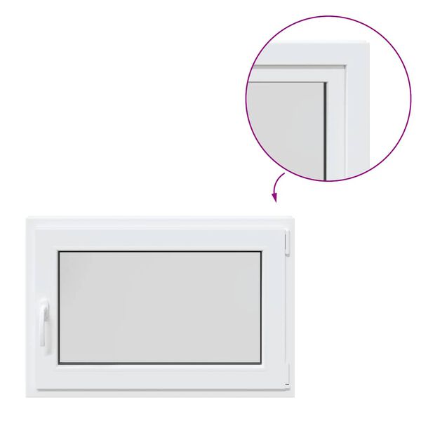 vidaXL Basement Window RISOR 90x60 cm Tilt&Turn DIN Right White