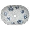 vidaXL Countertop Basin Grey and Blue Oval 47x33x13 cm Ceramic