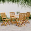 vidaXL 5 Piece Folding Garden Dining Set Solid Wood Acacia
