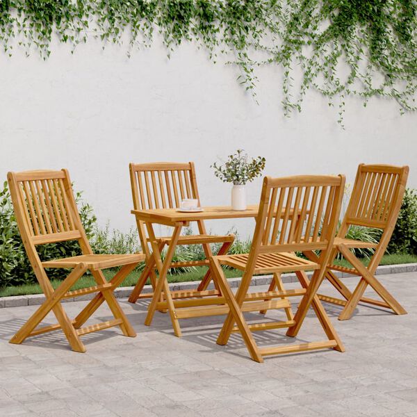 vidaXL 5 Piece Folding Garden Dining Set Solid Wood Acacia