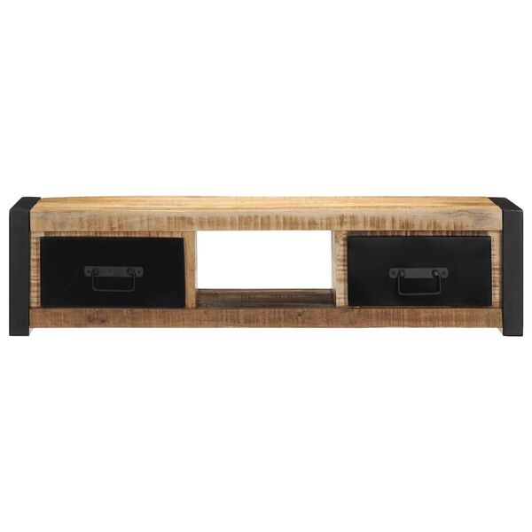 vidaXL TV Cabinet 100x30x25 cm Solid Rough Wood Mango