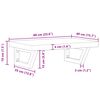 vidaXL Basin Shelf Wall Mounted Steel and Solid Wood Beech