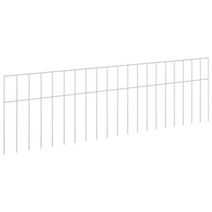 vidaXL Garden Fence Panel 12 pcs 100 x 30 cm Galvanised Steel Silver
