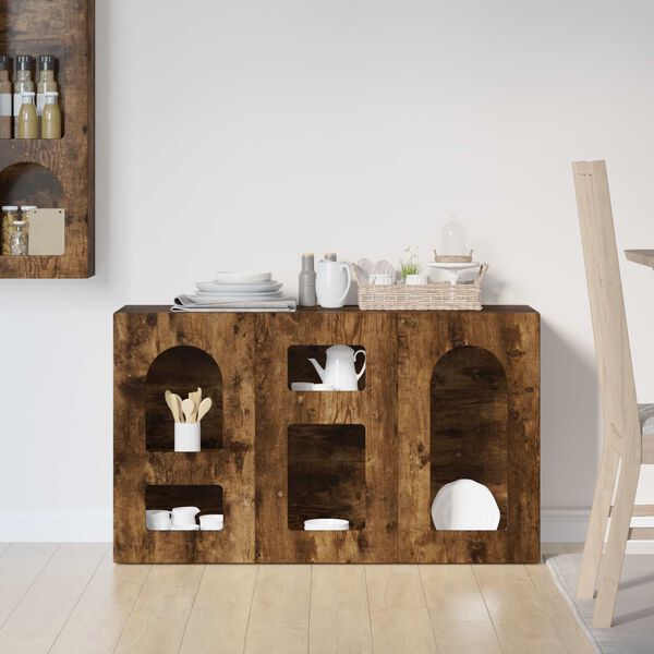 vidaXL Sideboard Smoked Oak 100 x 35 x 59 cm Engineered Wood