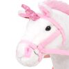 vidaXL Standing Plush Toy Unicorn White and Pink XXL