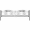vidaXL Fence Gate with Spear Top KAMPEN 404 x 100 cm Steel Grey