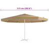 vidaXL Replacement Fabric for Outdoor Parasol Taupe 515 cm