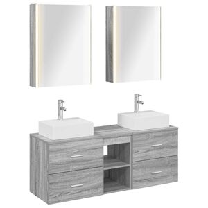 vidaXL Bathroom Furniture Set 5 pcs Grey Sonoma