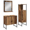 vidaXL Bathroom Furniture Set with Shelf 3 pcs Brown Engineered wood