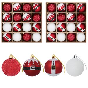 vidaXL Christmas Ball Set 32 pcs Red and White &Oslash; 6 cm Plastic