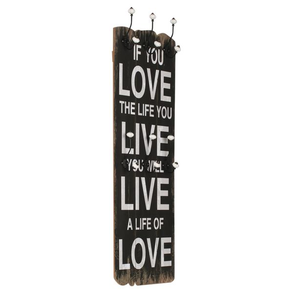vidaXL Wall-mounted Coat Rack with 6 Hooks 120x40 cm LOVE LE