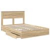 vidaXL Storage Bed with Drawer Sonoma Oak 160 x 200 cm Engineered Wood