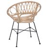 vidaXL Dining Chair 2 pcs Natural 65 x 55.5 x 81 cm Rattan and Iron