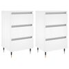 vidaXL Bedside Cabinets 2 pcs White 40x35x69 cm Engineered Wood