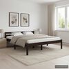 vidaXL Bed Frame without Mattress Dark Brown Solid Pine Wood 140x200 cm