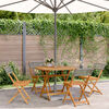 vidaXL 5 Piece Garden Dining Set Grey Poly Rattan and Solid Wood