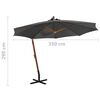 vidaXL Hanging Garden Parasol with Pole Anthracite 3.5x2.9 m Solid Fir Wood