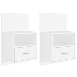 vidaXL Wall-mounted Bedside Cabinets 2 pcs White