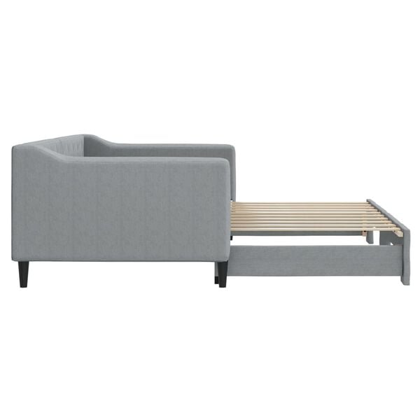 vidaXL Daybed with Trundle without Mattress Light Grey 90x190 cm Single