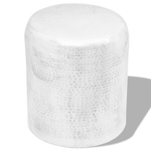 vidaXL Side Table | Silver | Aluminium | Decorative Inlays