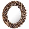 vidaXL Wall Mirror 60 cm Teak Round