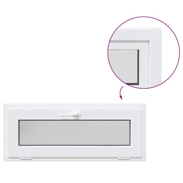 vidaXL Basement Window RISOR 110x40 cm Tilt 3 Glazing White