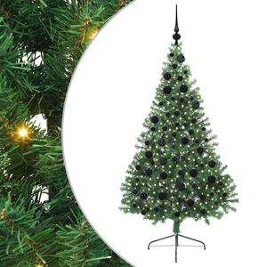 vidaXL Artificial Pre-lit Christmas Tree Green 180 cm PVC