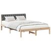 vidaXL Bed frame Brown and dark grey 140 x 200 cm Solid pine wood