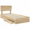 vidaXL Storage Bed with Drawer Sonoma Oak 100 x 200 cm Engineered Wood