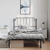 vidaXL Metal Bed Frame without Mattress with Headboard Black 100x200cm