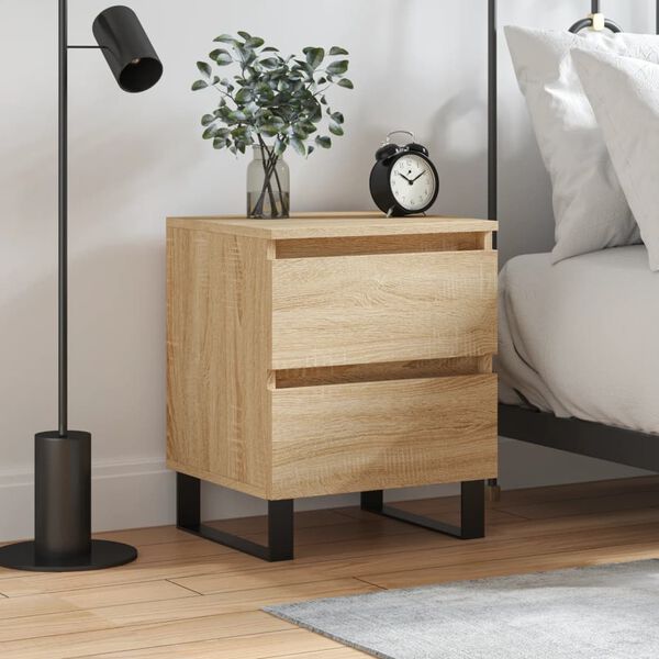 vidaXL Bedside Cabinet Sonoma Oak 40x35x50 cm Engineered Wood