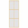 vidaXL Sliding Door Gold 76x205 cm Frosted ESG Glass and Aluminium