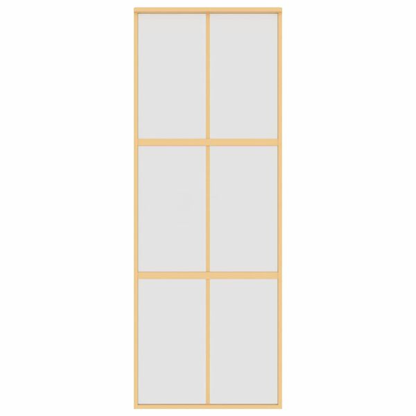 vidaXL Sliding Door Gold 76x205 cm Frosted ESG Glass and Aluminium