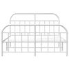 vidaXL Metal Bed Frame without Mattress with Footboard White 180x200cm
