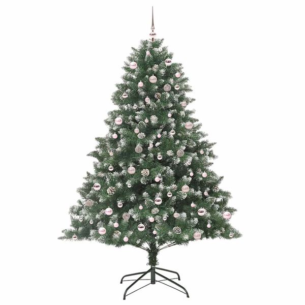 vidaXL Artificial Christmas Tree with 300 LEDs with Stand Green 240 cm