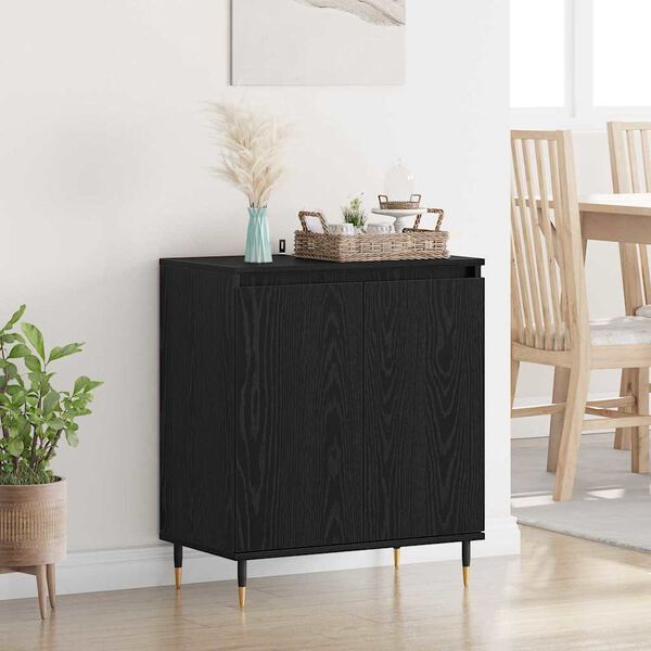 vidaXL Sideboard Black Oak 60 x 35 x 70 cm Engineered Wood
