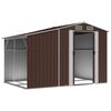 vidaXL Garden Shed Brown 277x192.5x179 cm Galvanised Steel