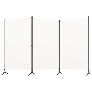 vidaXL 3-Panel Room Divider White 260x180 cm Fabric