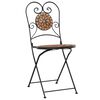 vidaXL Mosaic Bistro Set Terracotta Iron and Ceramic