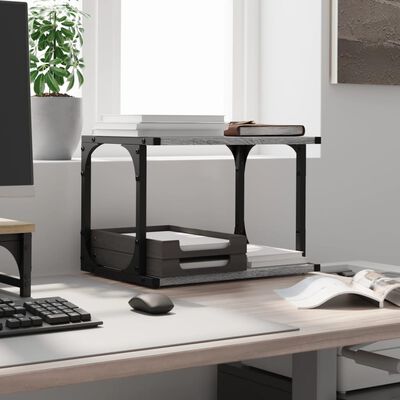 vidaXL Printer Stand 2-Tier Grey Sonoma 41x28x33.5 cm Engineered Wood